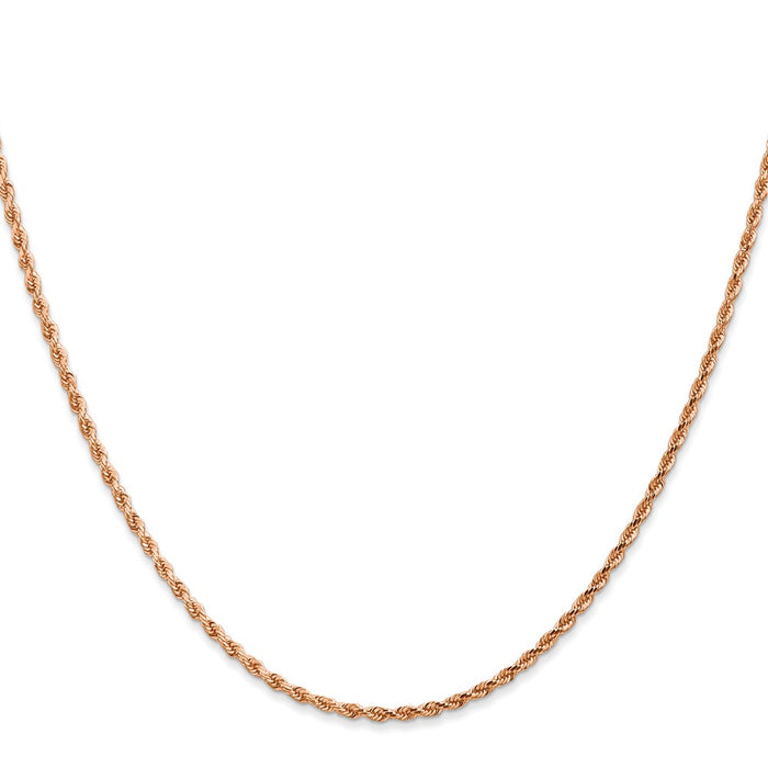 14K Rose Gold 30 inch 1.75mm Diamond-cut Rope with Lobster Clasp Chain-014R-30