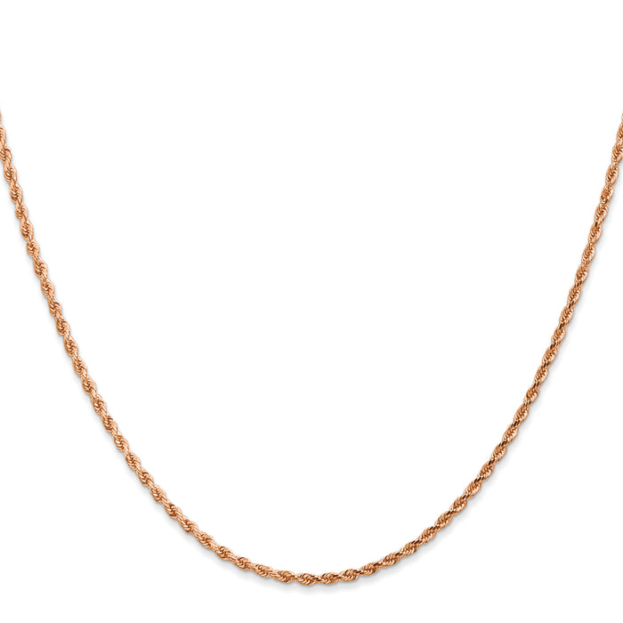 14k Rose Gold 1.75mm D/C Rope with Lobster Clasp Chain-014R-30