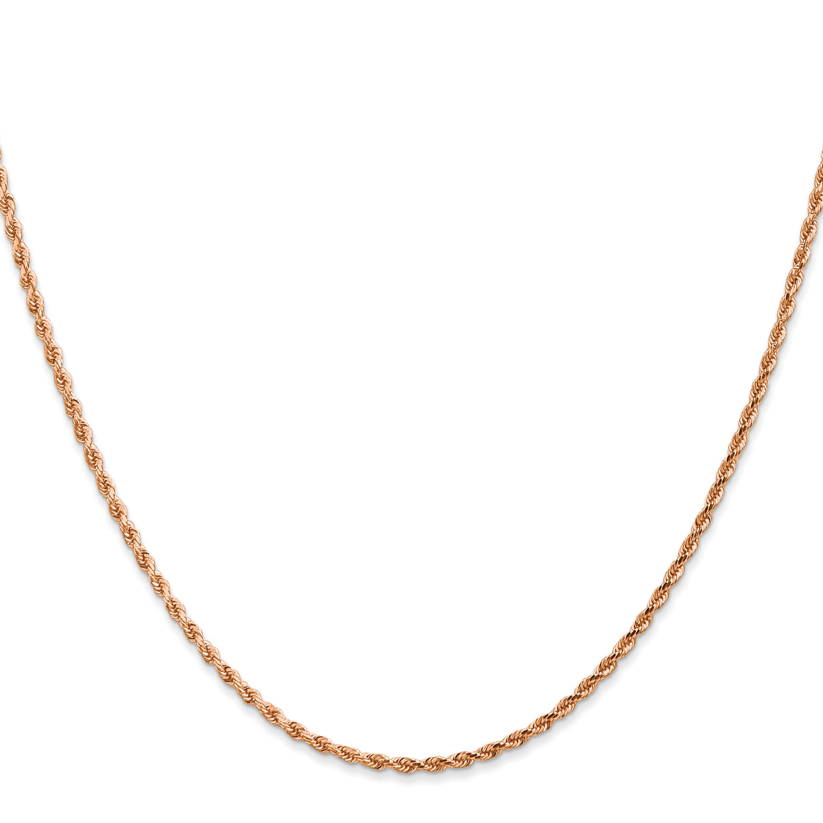 14k Rose Gold 1.75mm D/C Rope with Lobster Clasp Chain-014R-24