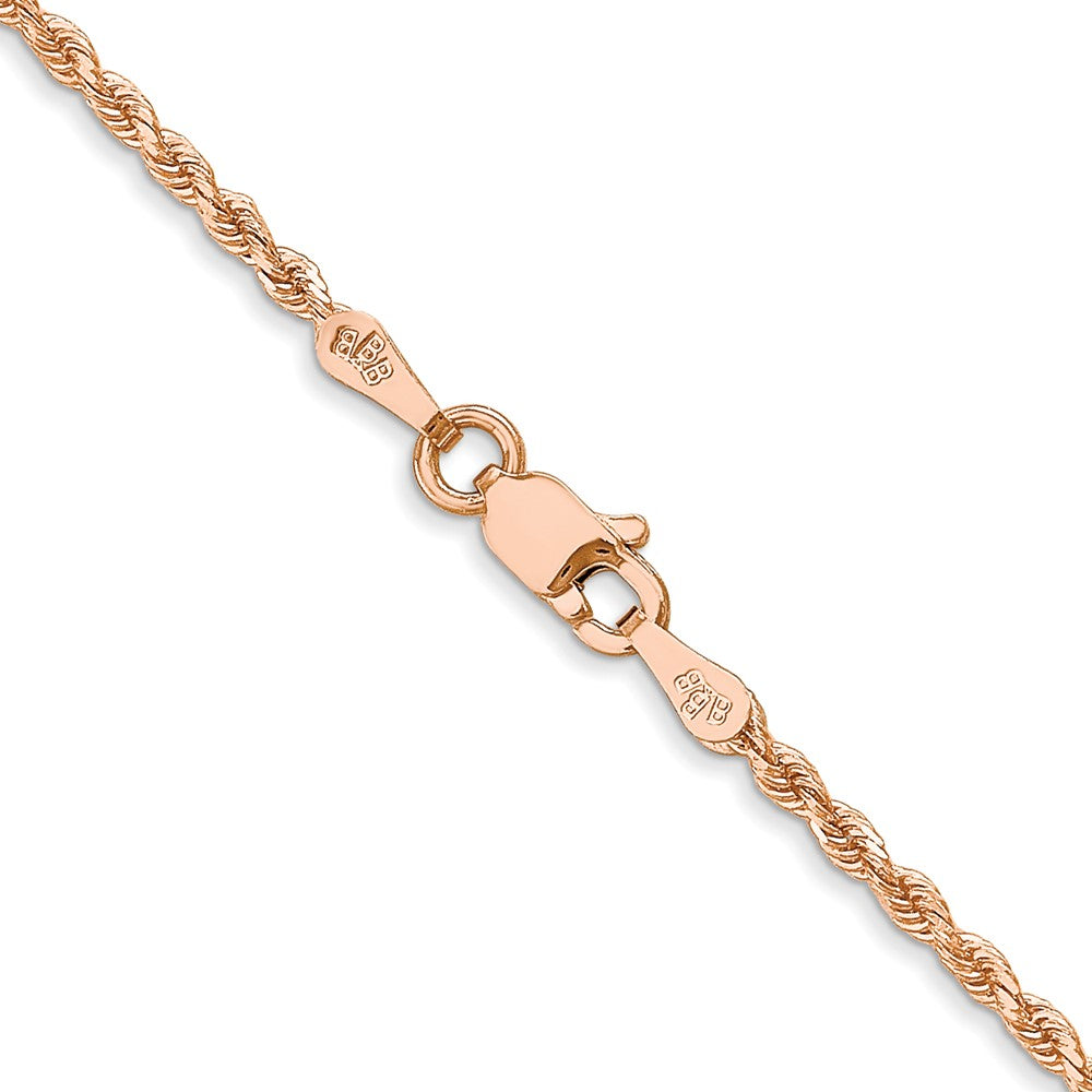 14K Rose Gold 20 inch 1.75mm Diamond-cut Rope with Lobster Clasp