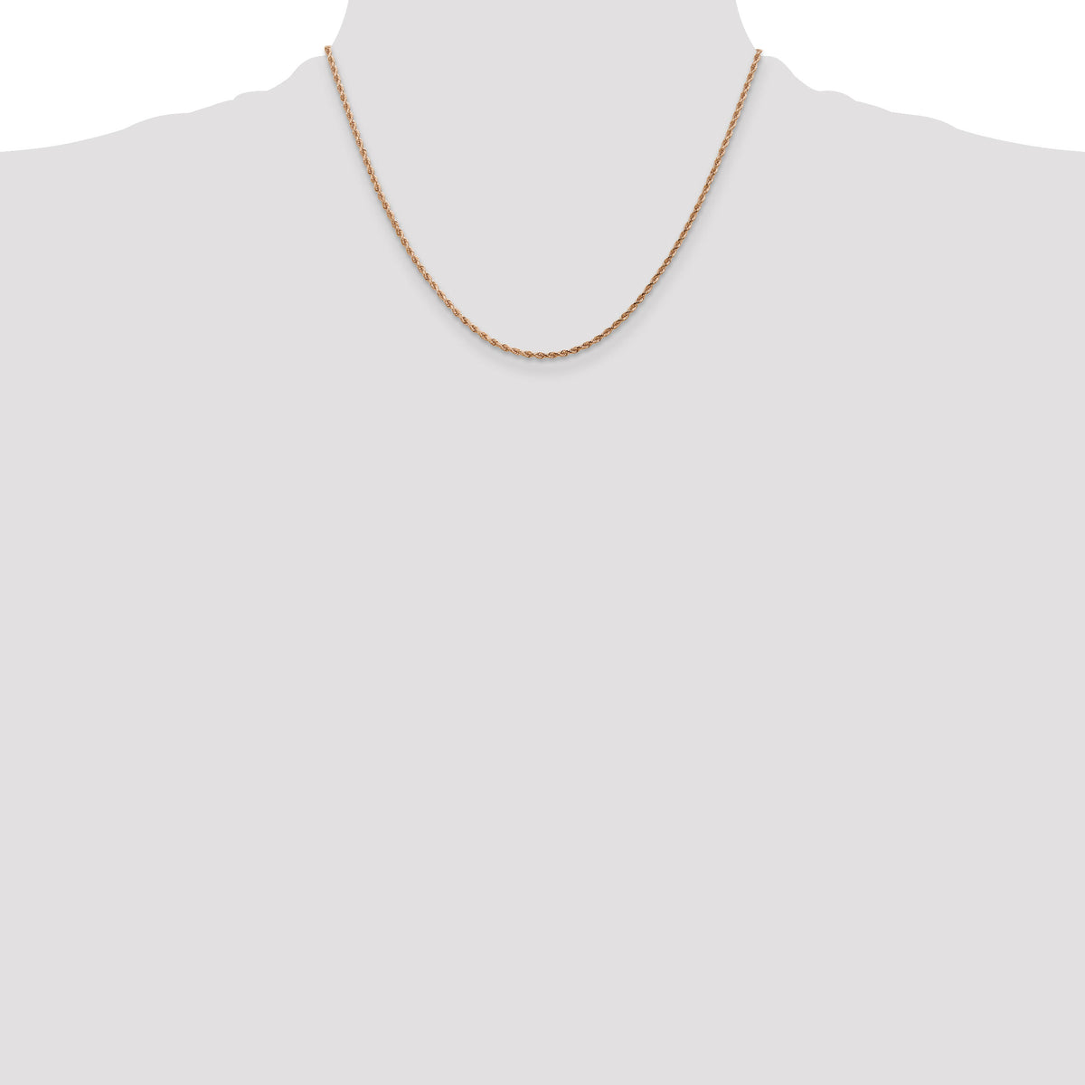14k Rose Gold 1.75mm D/C Rope with Lobster Clasp Chain-014R-18