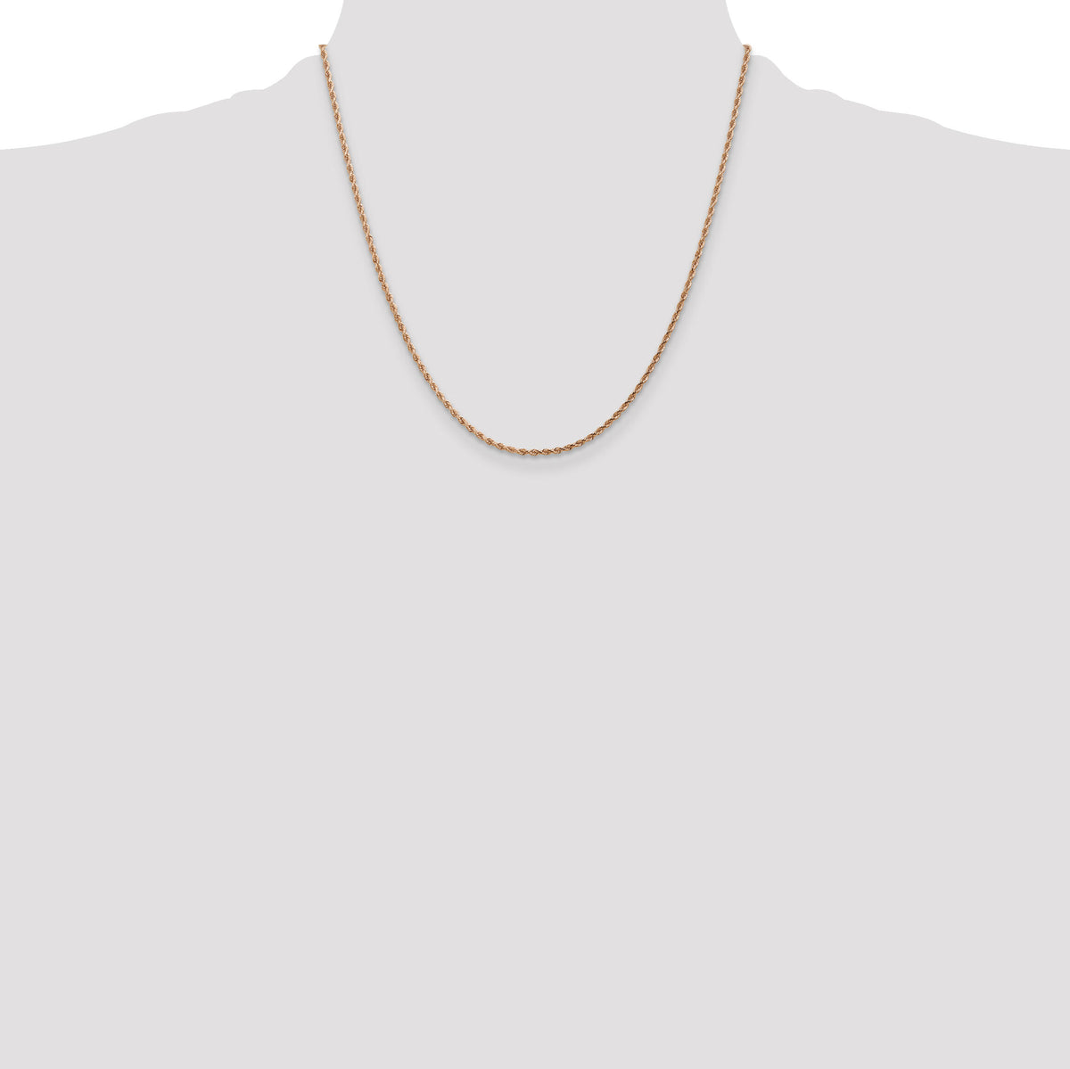 14k Rose Gold 1.75mm D/C Rope with Lobster Clasp Chain-014R-20