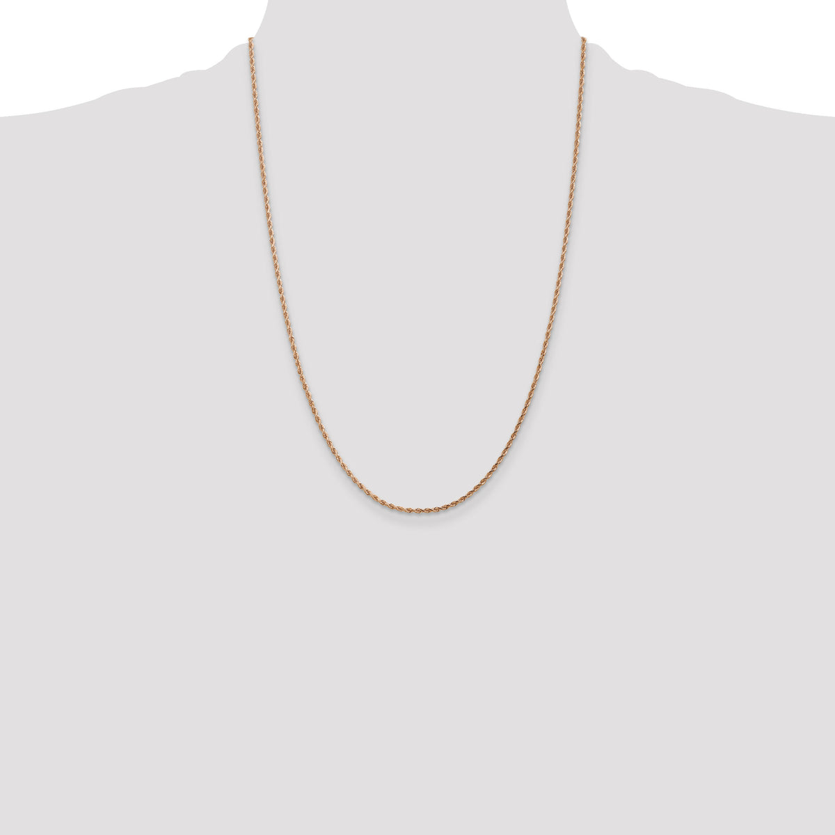 14k Rose Gold 1.75mm D/C Rope with Lobster Clasp Chain-014R-24