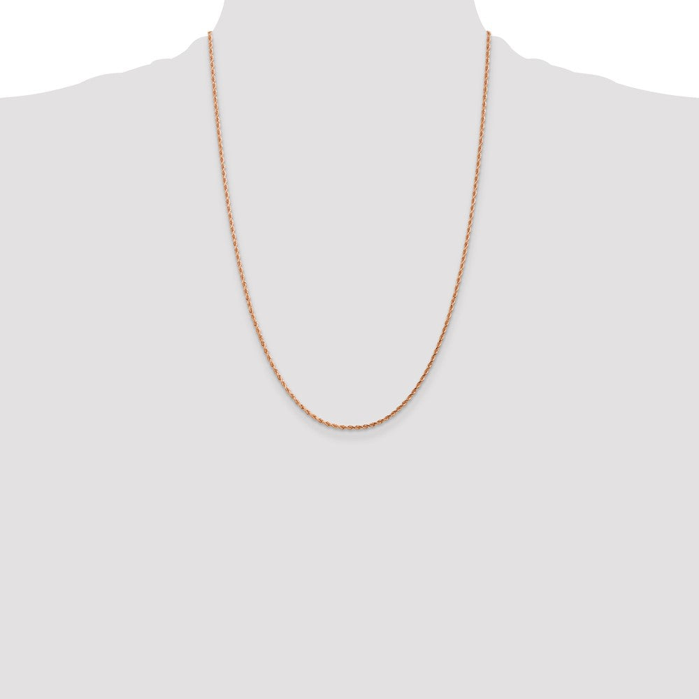 14K Rose Gold 24 inch 1.75mm Diamond-cut Rope with Lobster Clasp Chain-014R-24