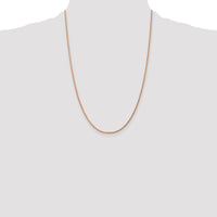 14K Rose Gold 24 inch 1.75mm Diamond-cut Rope with Lobster Clasp Chain-014R-24