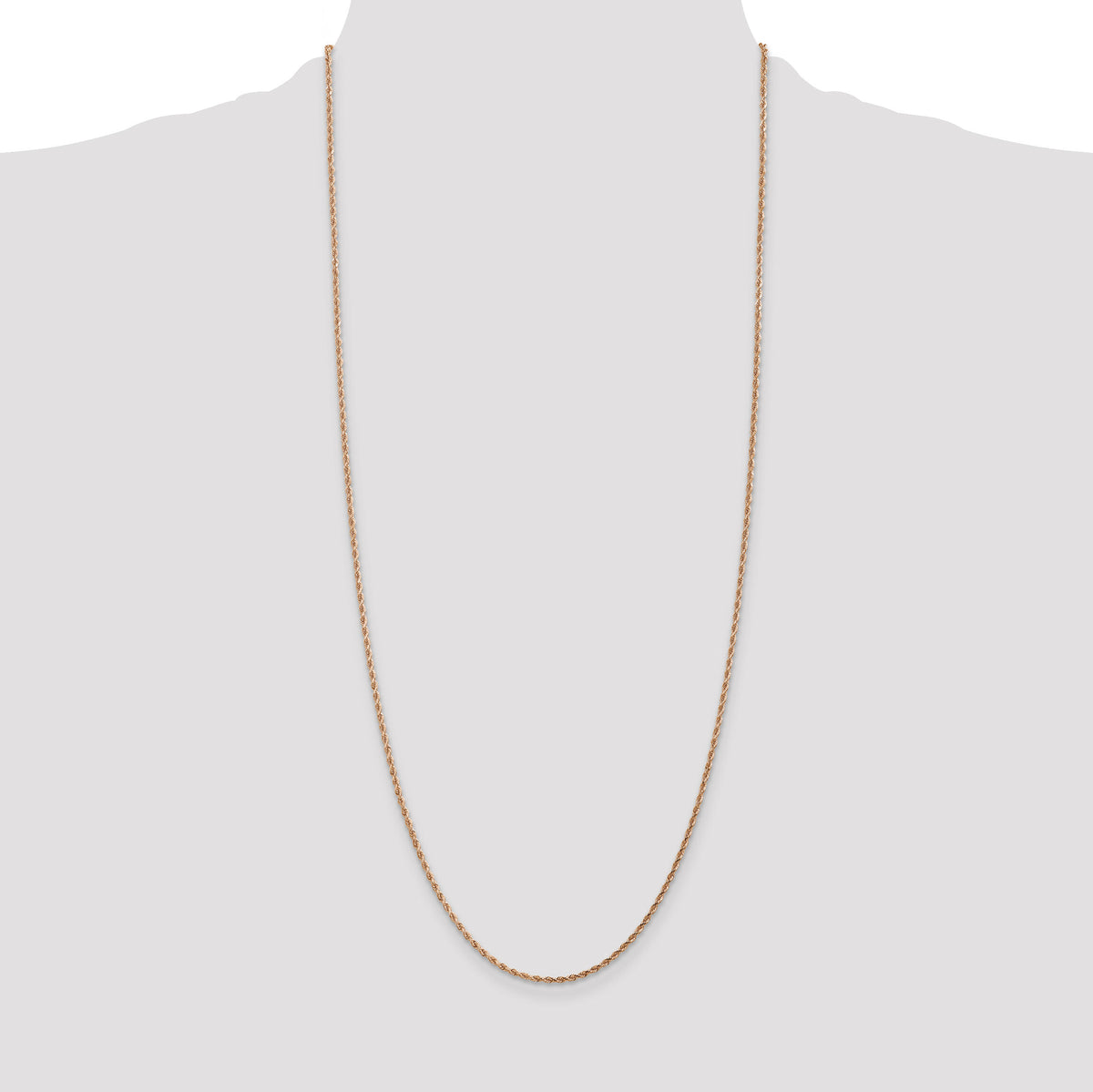 14k Rose Gold 1.75mm D/C Rope with Lobster Clasp Chain-014R-30