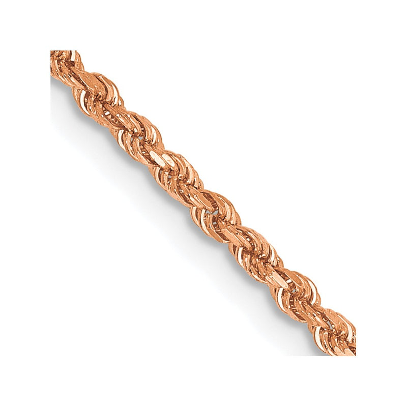 14K Rose Gold 16 inch 1.75mm Diamond-cut Rope with Lobster Clasp Chain-014R-16