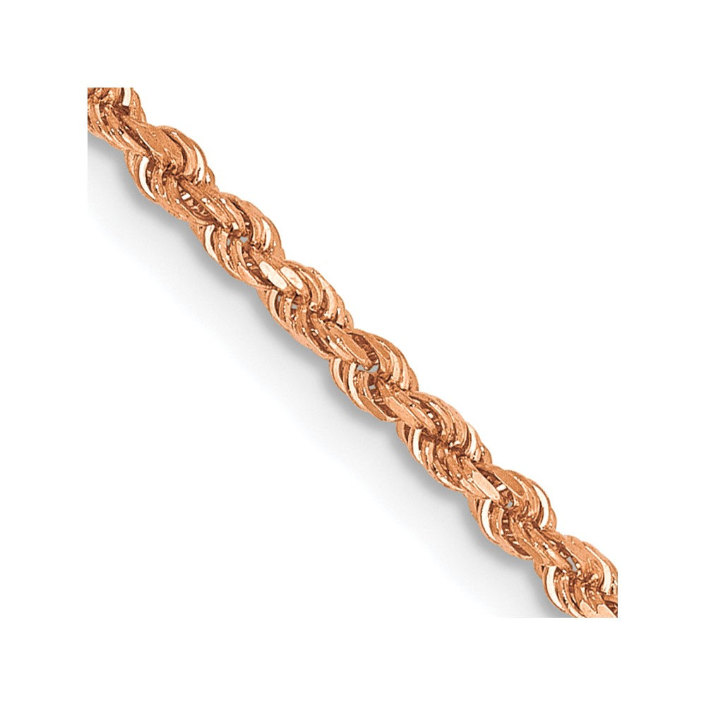 14K Rose Gold 20 inch 1.75mm Diamond-cut Rope with Lobster Clasp