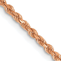 14k Rose Gold 1.75mm D/C Rope with Lobster Clasp Chain-014R-30