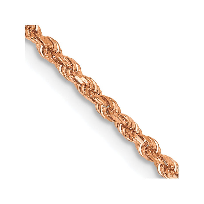 14K Rose Gold 30 inch 1.75mm Diamond-cut Rope with Lobster Clasp Chain-014R-30