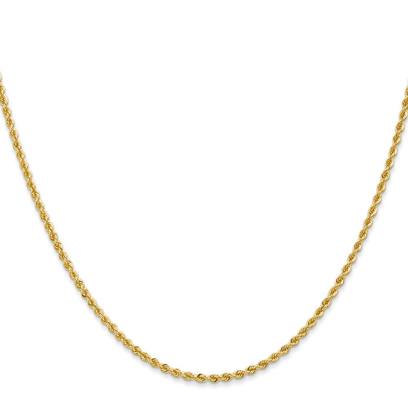 14K 14 inch 2mm Regular Rope with Lobster Clasp Chain-014S-14