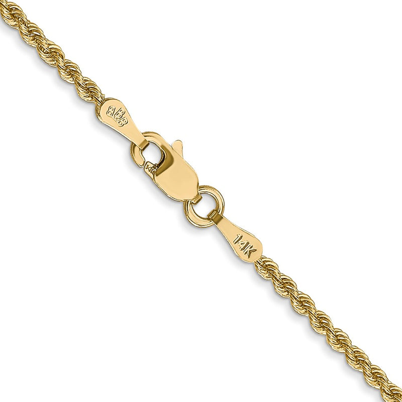 14K 24 inch 2mm Regular Rope with Lobster Clasp Chain-014S-24