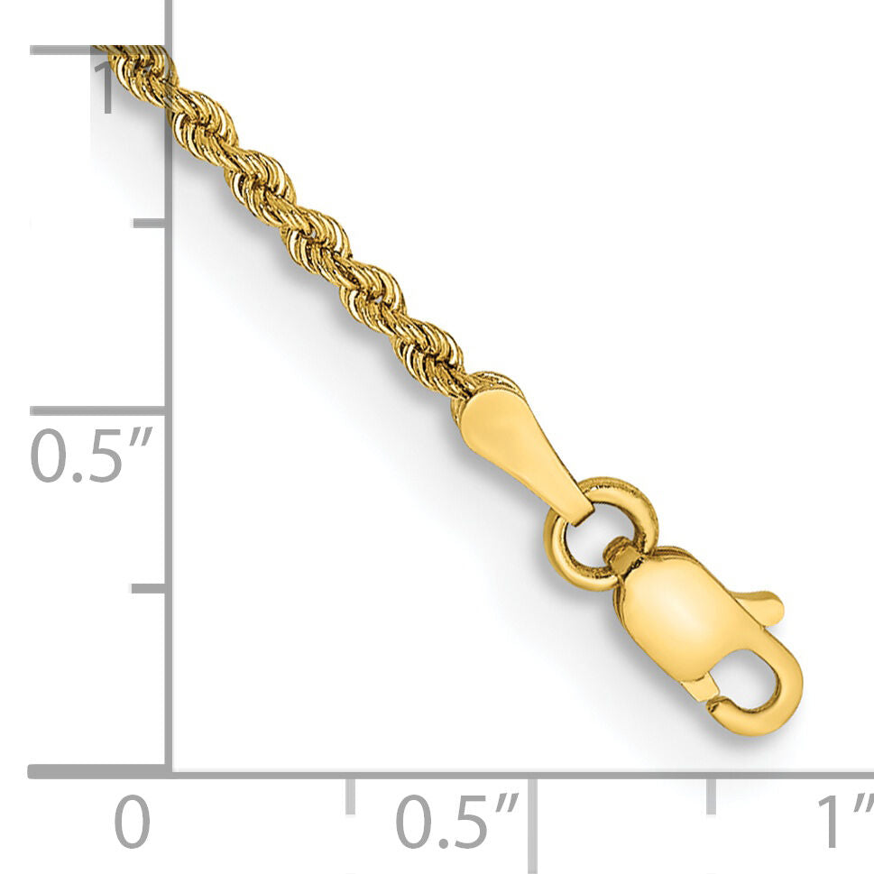 14k 2mm Regular Rope Chain Anklet-014S-9