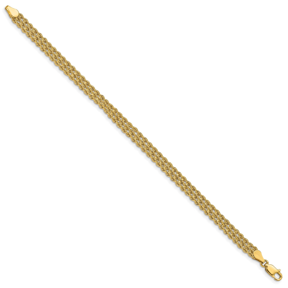 14k 5.5mm Triple Strand Rope Bracelet-014S3-7