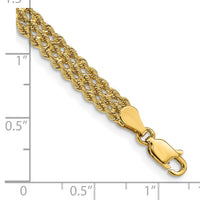 14k 5.5mm Triple Strand Rope Bracelet-014S3-8