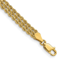 14k 5.5mm Triple Strand Rope Bracelet-014S3-8