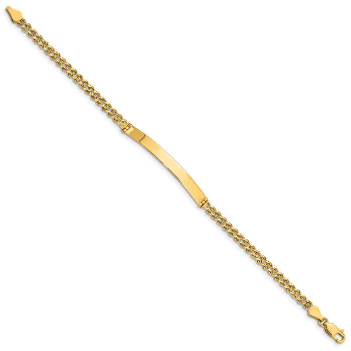 14k Two Strand Rope ID Bracelet-014SD-8