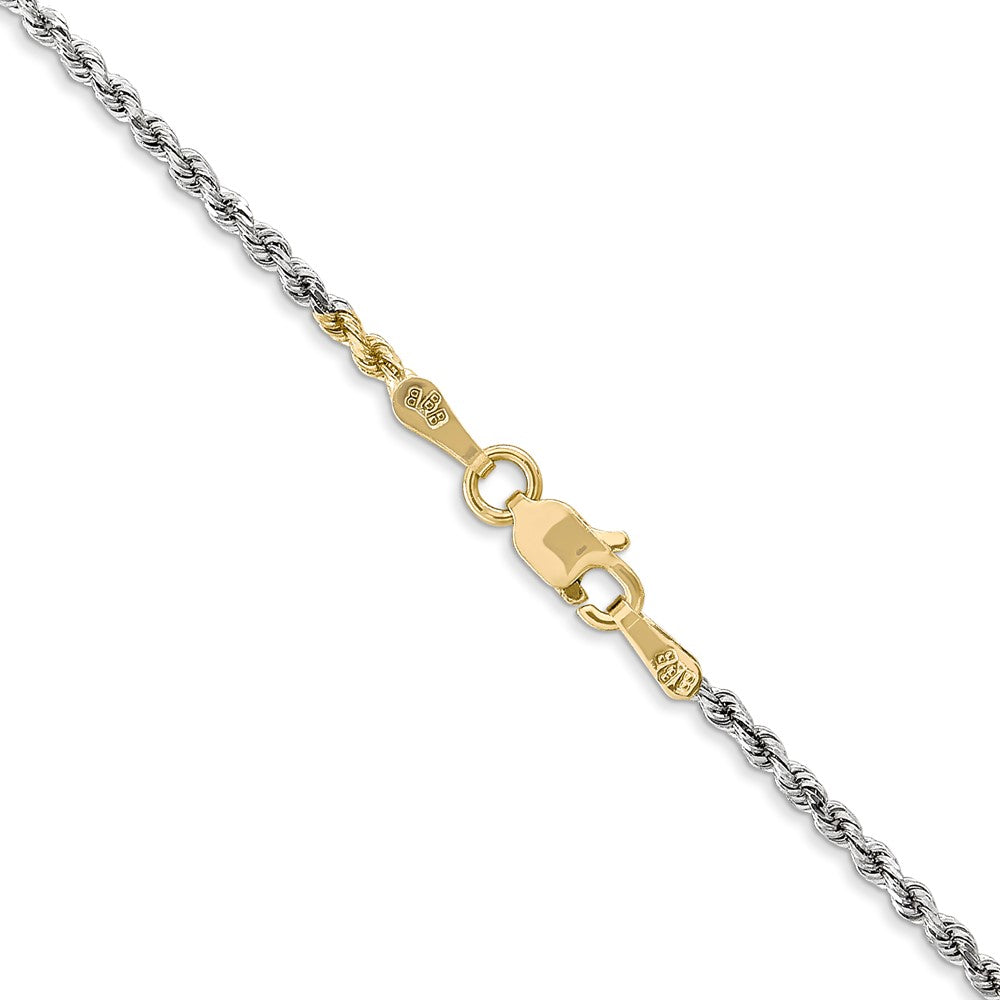 14K Tri-colored 18 inch 1.75mm Diamond-cut Rope with Lobster Clasp Chain-014TC-18