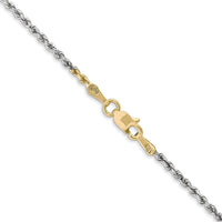 14K Tri-colored 18 inch 1.75mm Diamond-cut Rope with Lobster Clasp Chain-014TC-18