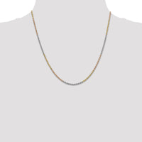 14k Tri-Color 1.75mm D/C Rope Chain-014TC-20