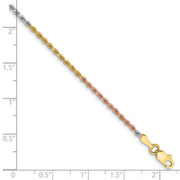 14k Tri-Color 1.75mm D/C Rope Chain-014TC-7