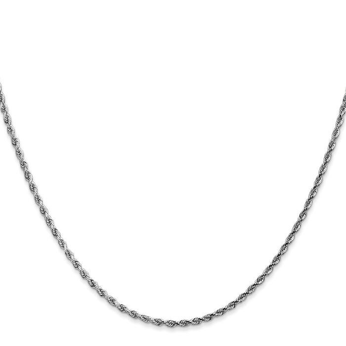 14K White Gold 24 inch 1.75mm Diamond-cut Rope with Lobster Clasp Chain-014W-24