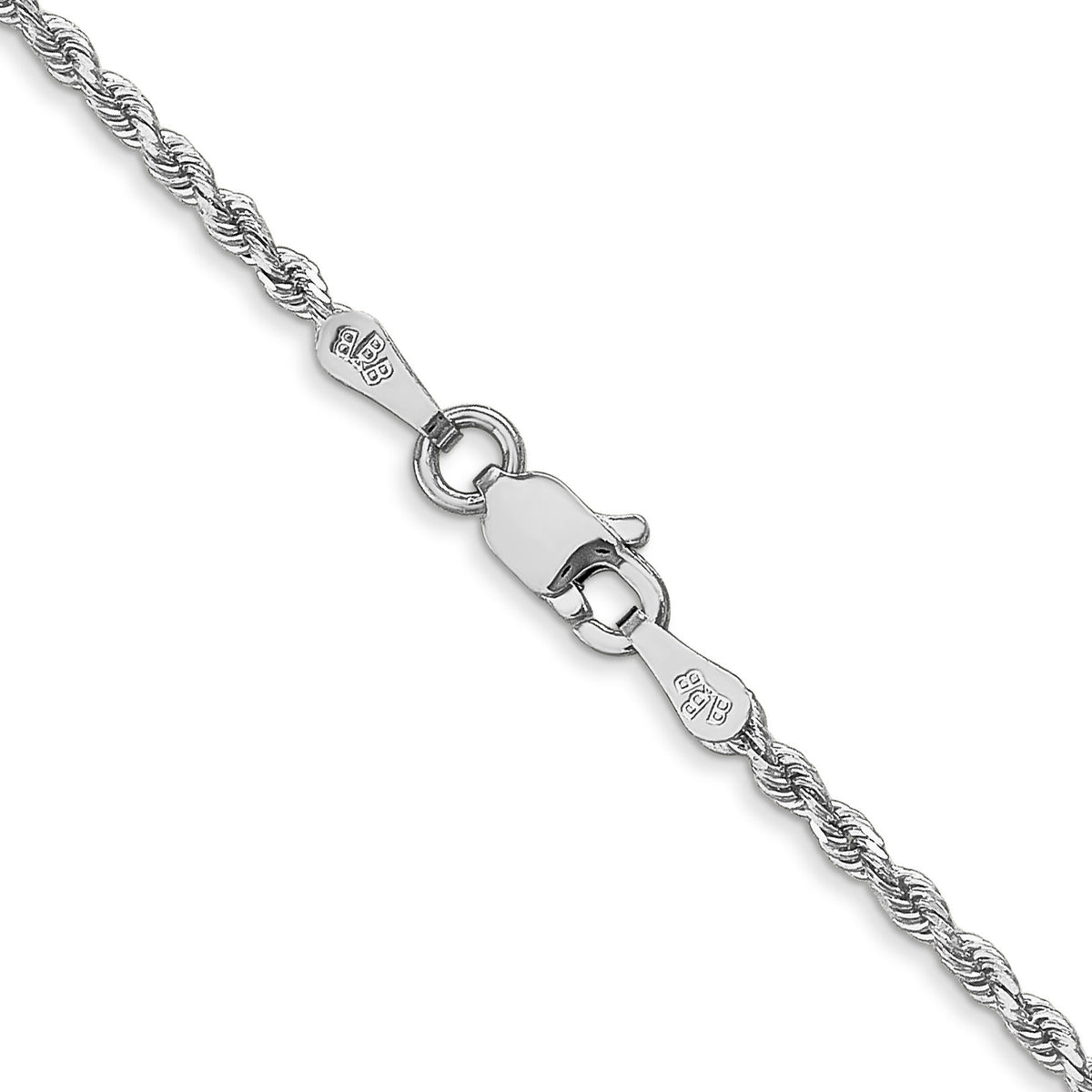 14k White Gold 1.75mm D/C Rope with Lobster Clasp Chain-014W-36
