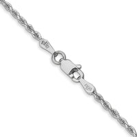 14k White Gold 1.75mm D/C Rope with Lobster Clasp Chain-014W-28