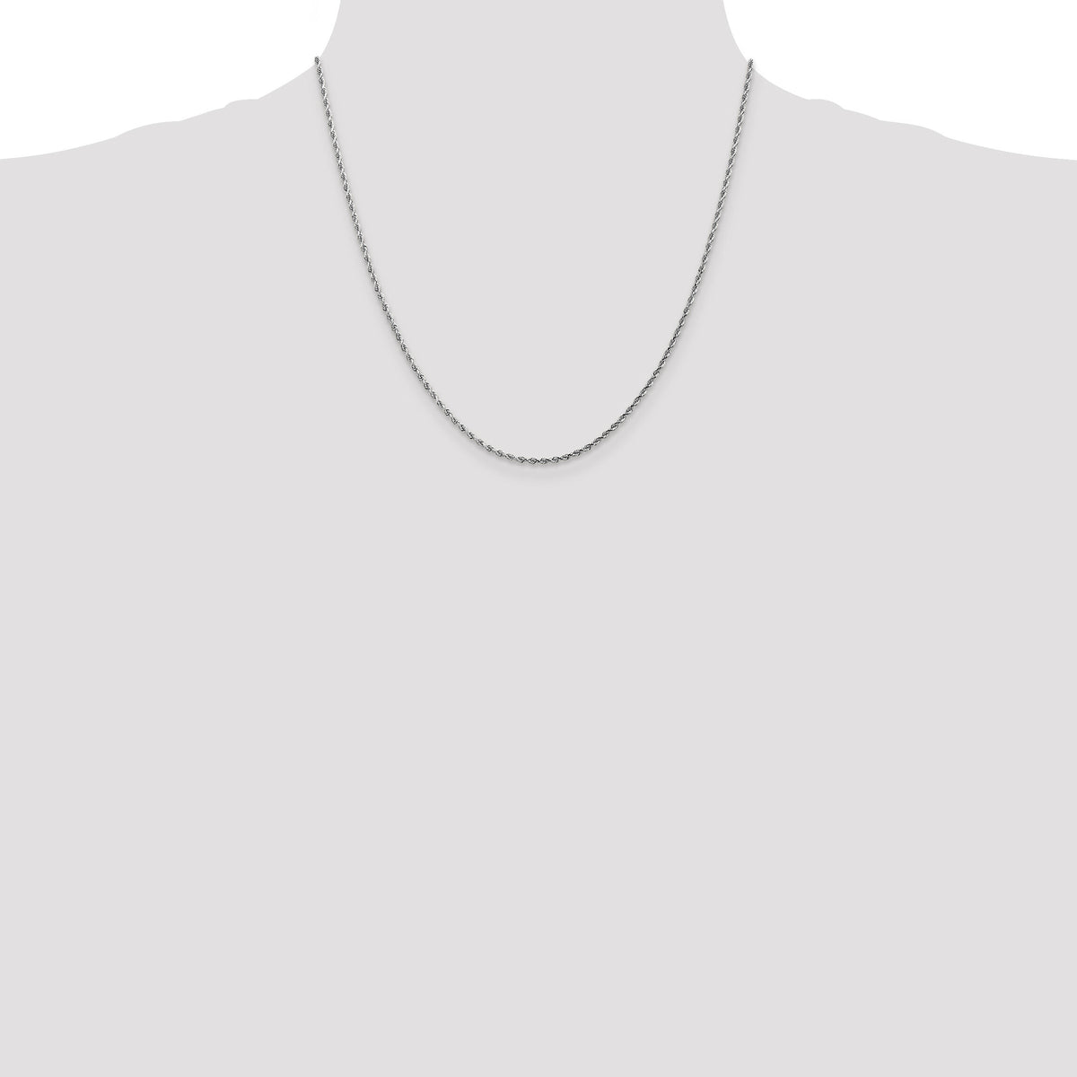 14k White Gold 1.75mm D/C Rope with Lobster Clasp Chain-014W-20