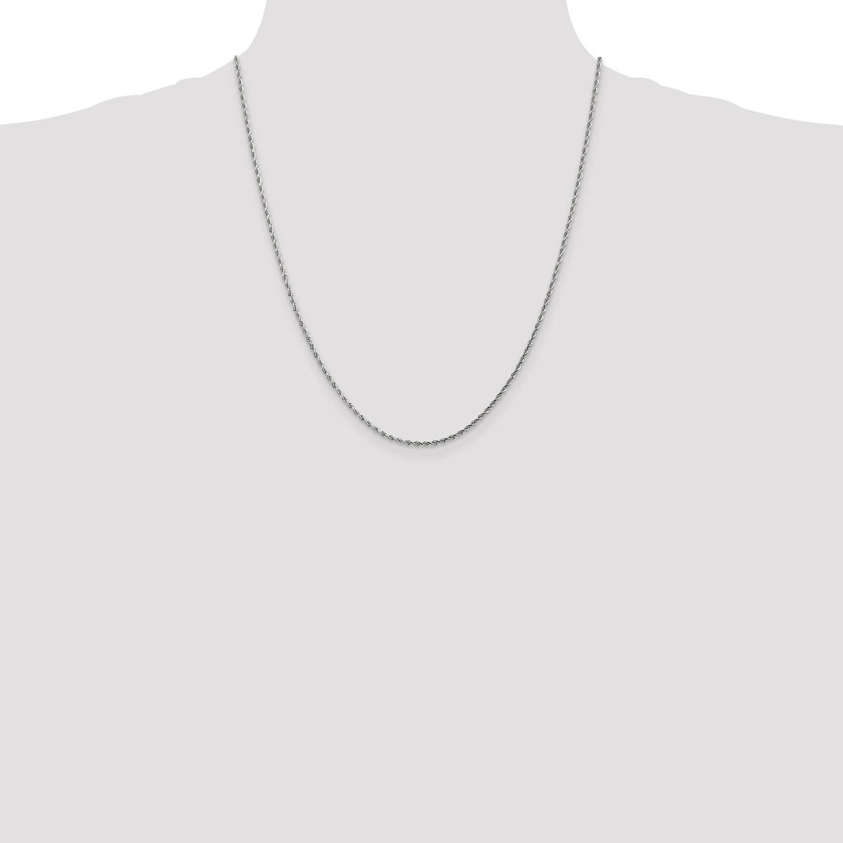 14k White Gold 1.75mm Diamond Cut Rope with Lobster Clasp Chain-014W-22