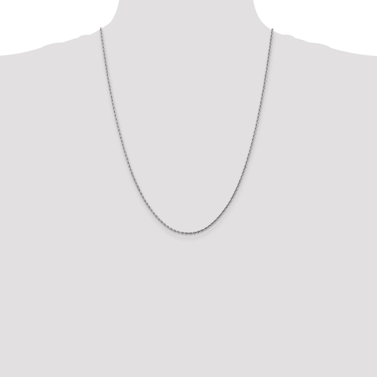 14k White Gold 1.75mm D/C Rope with Lobster Clasp Chain-014W-24