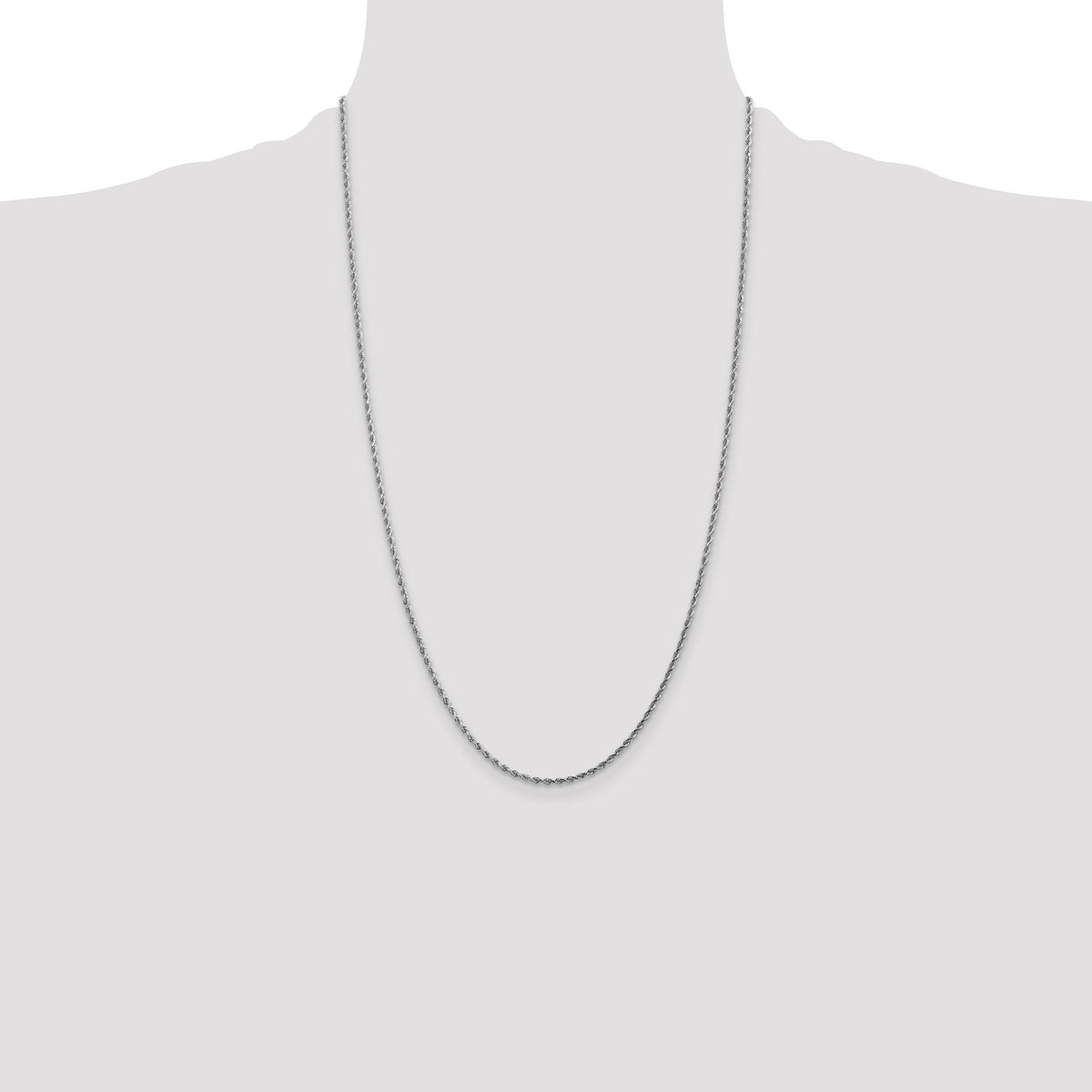 14k White Gold 1.75mm D/C Rope with Lobster Clasp Chain-014W-26
