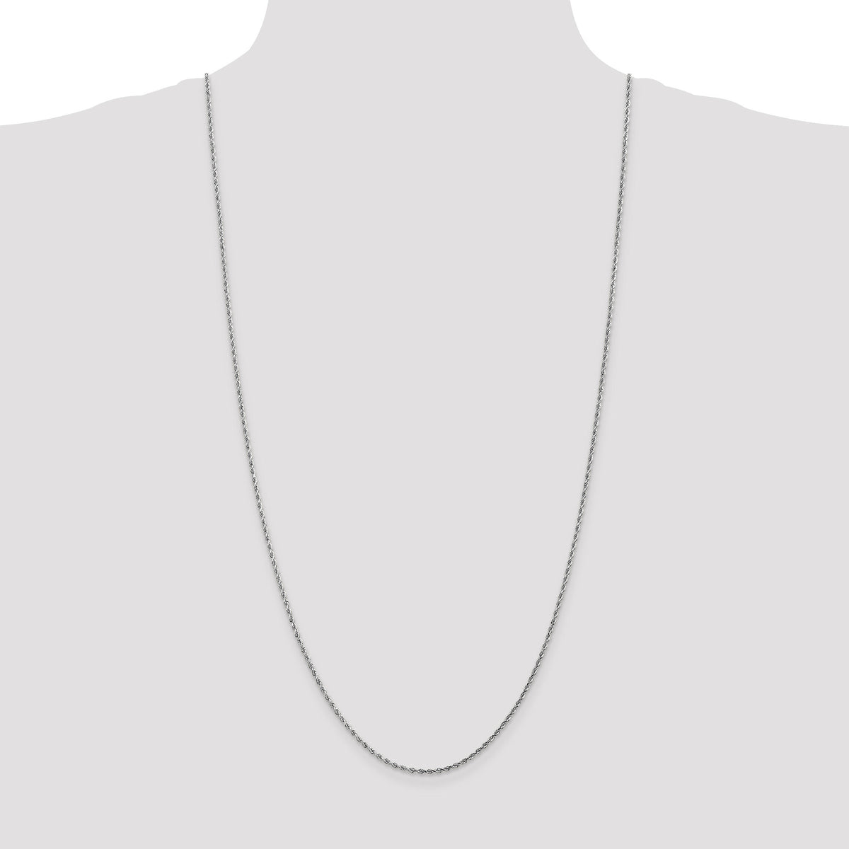 14k White Gold 1.75mm D/C Rope with Lobster Clasp Chain-014W-30