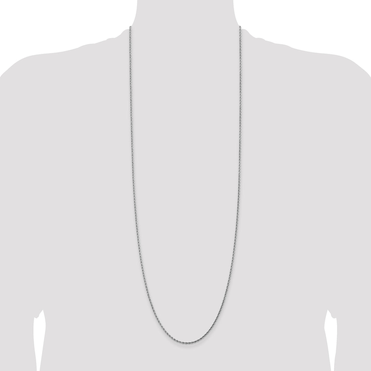 14k White Gold 1.75mm D/C Rope with Lobster Clasp Chain-014W-36