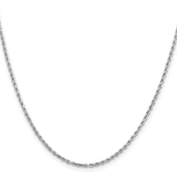 14k White Gold 1.8mm Lightweight D/C Rope with Lobster Clasp Chain-014WHL-16