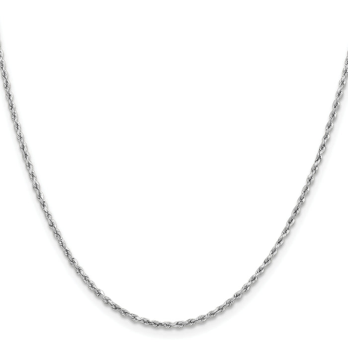14k White Gold 1.8mm Lightweight D/C Rope with Lobster Clasp Chain-014WHL-16