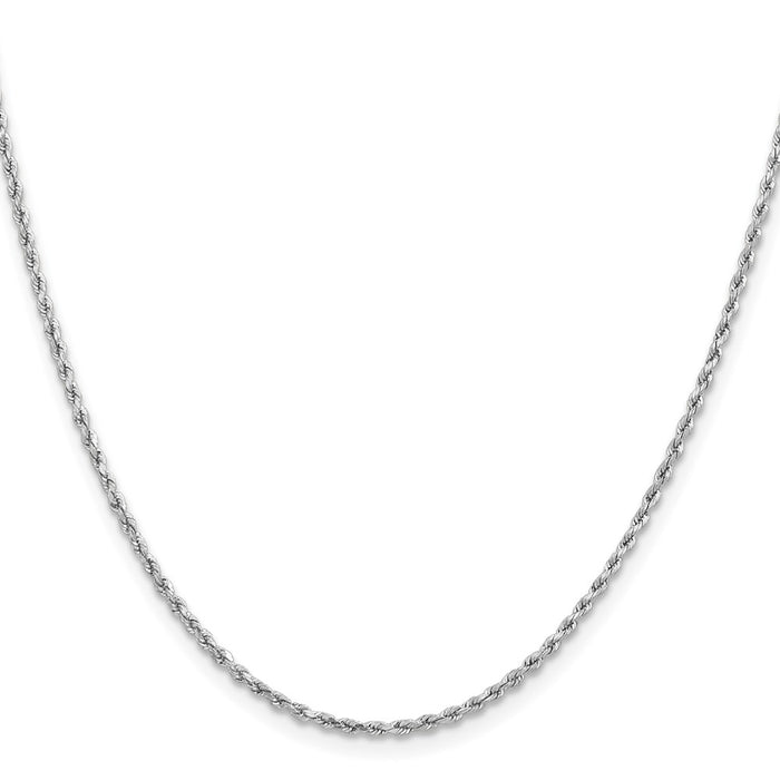14k White Gold 1.8mm Lightweight D/C Rope with Lobster Clasp Chain-014WHL-16