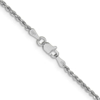 14k White Gold 1.8mm Lightweight D/C Rope with Lobster Clasp Chain-014WHL-16