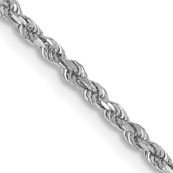 14k White Gold 1.75mm D/C Rope with Lobster Clasp Chain-014W-16