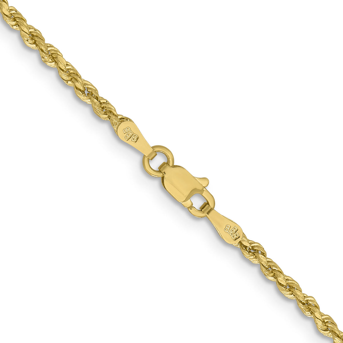 14k 2mm Lightweight D/C Rope with Lobster Clasp Chain-016HL-18
