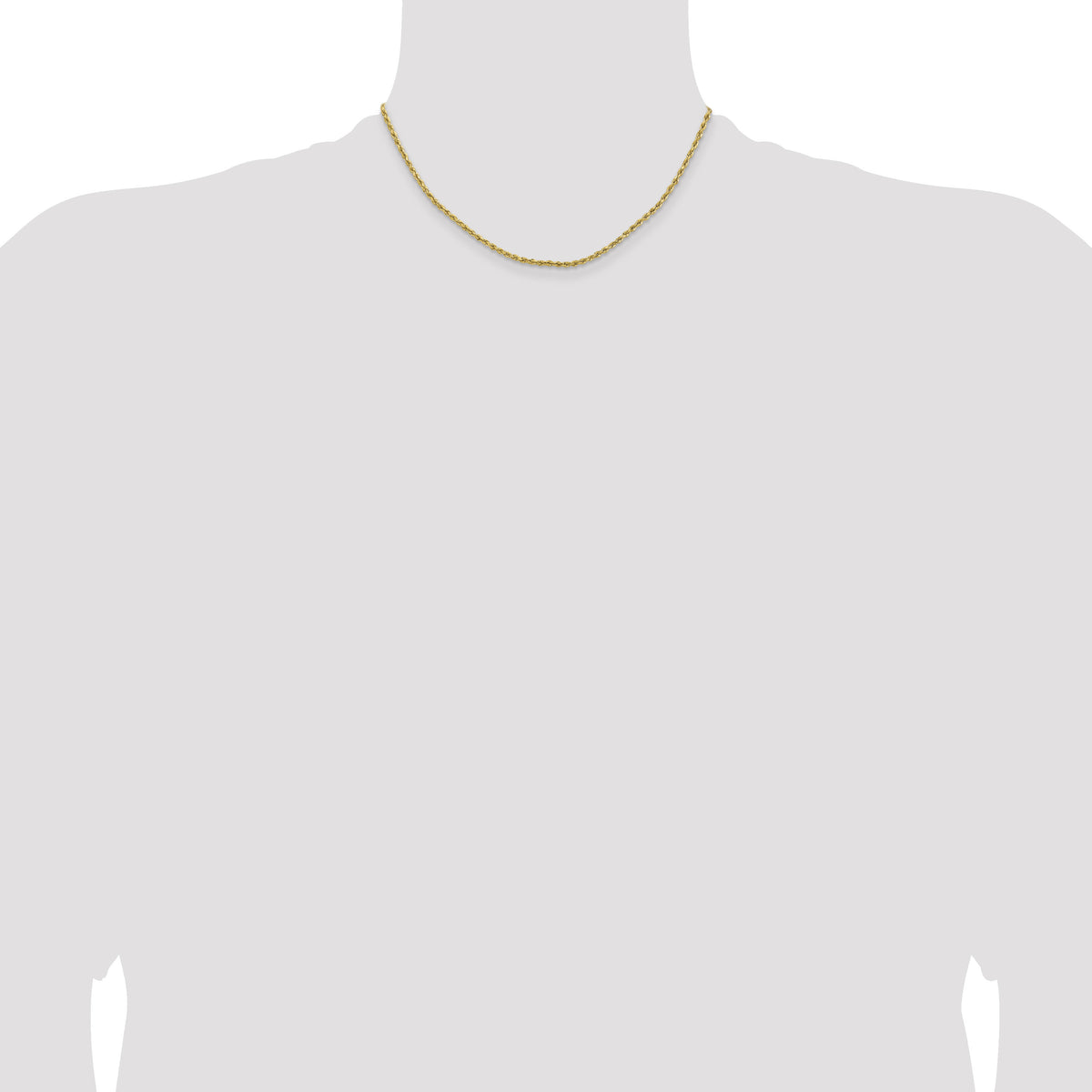 14k 2mm Lightweight D/C Rope with Lobster Clasp Chain-016HL-16