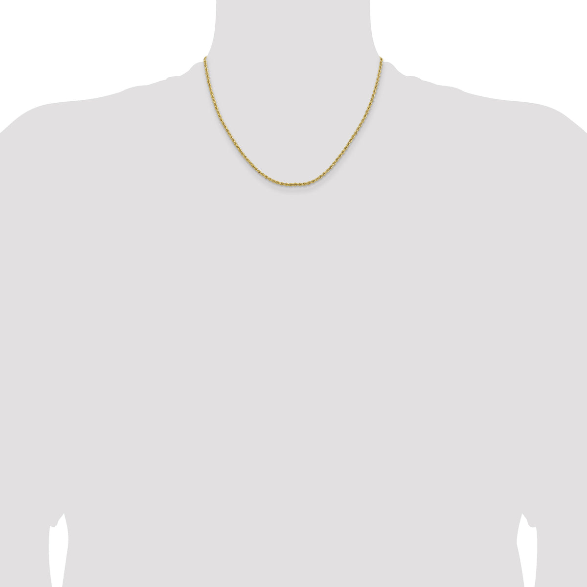 14k 2mm Lightweight D/C Rope with Lobster Clasp Chain-016HL-18