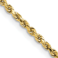 14k 2mm Lightweight D/C Rope with Lobster Clasp Chain-016HL-16