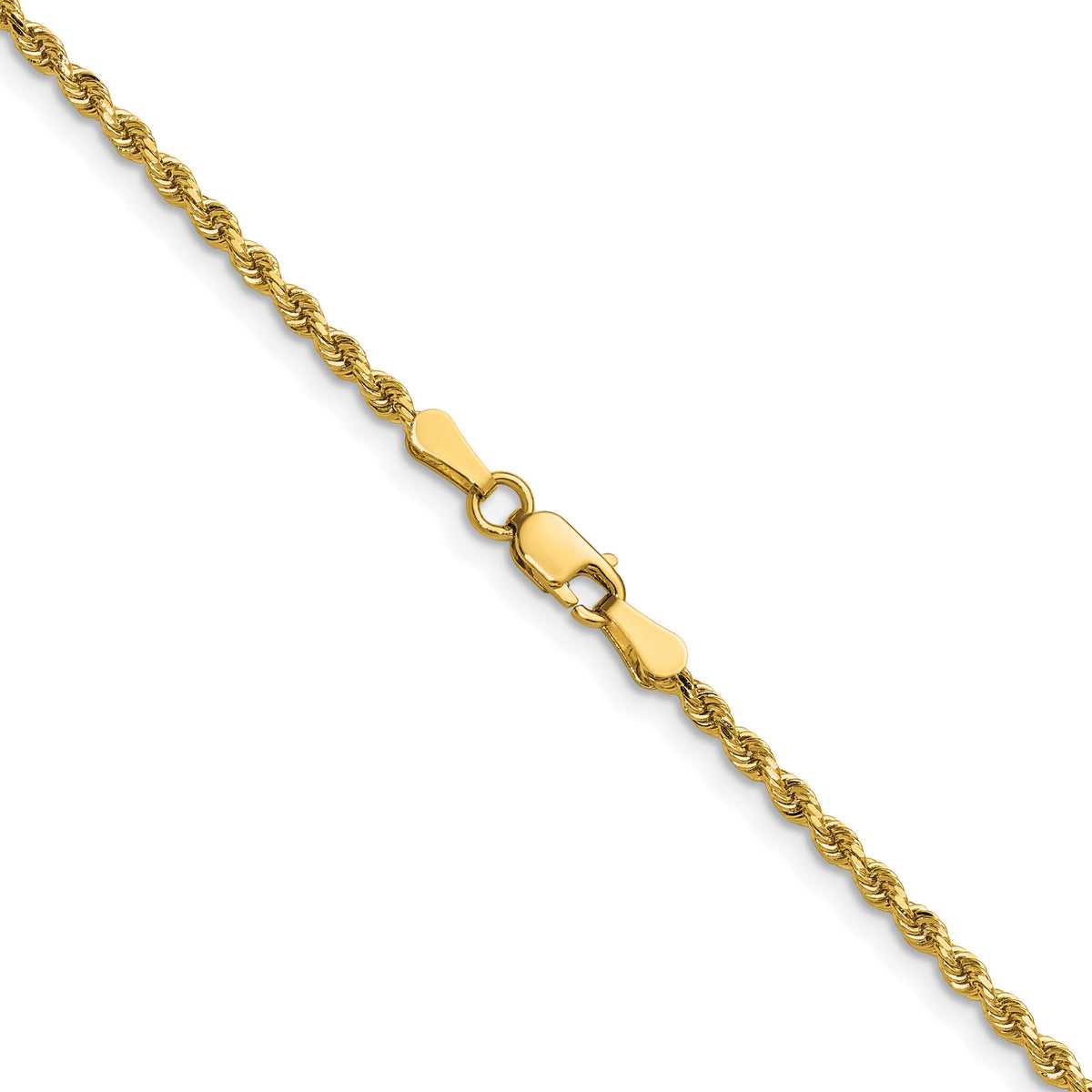 14k 2mm D/C Rope with Lobster Clasp Chain-016L-20