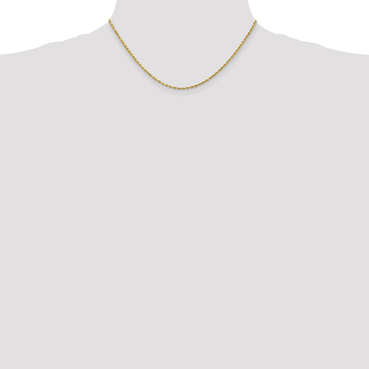 14k 2mm D/C Rope with Lobster Clasp Chain-016L-16