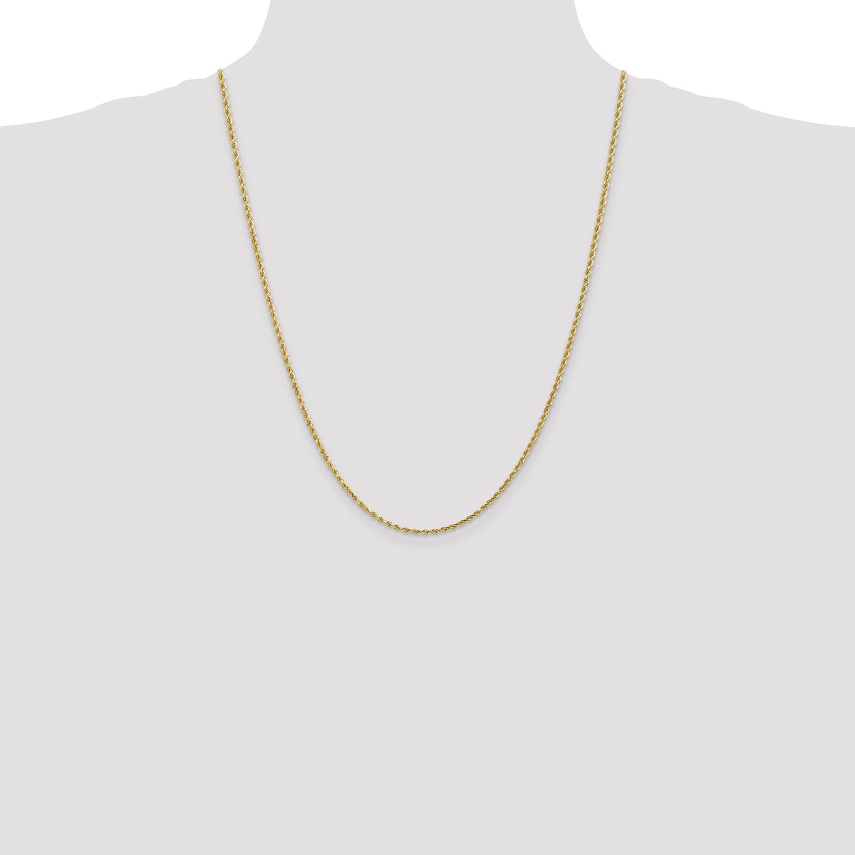 14k 2mm D/C Rope with Lobster Clasp Chain-016L-24