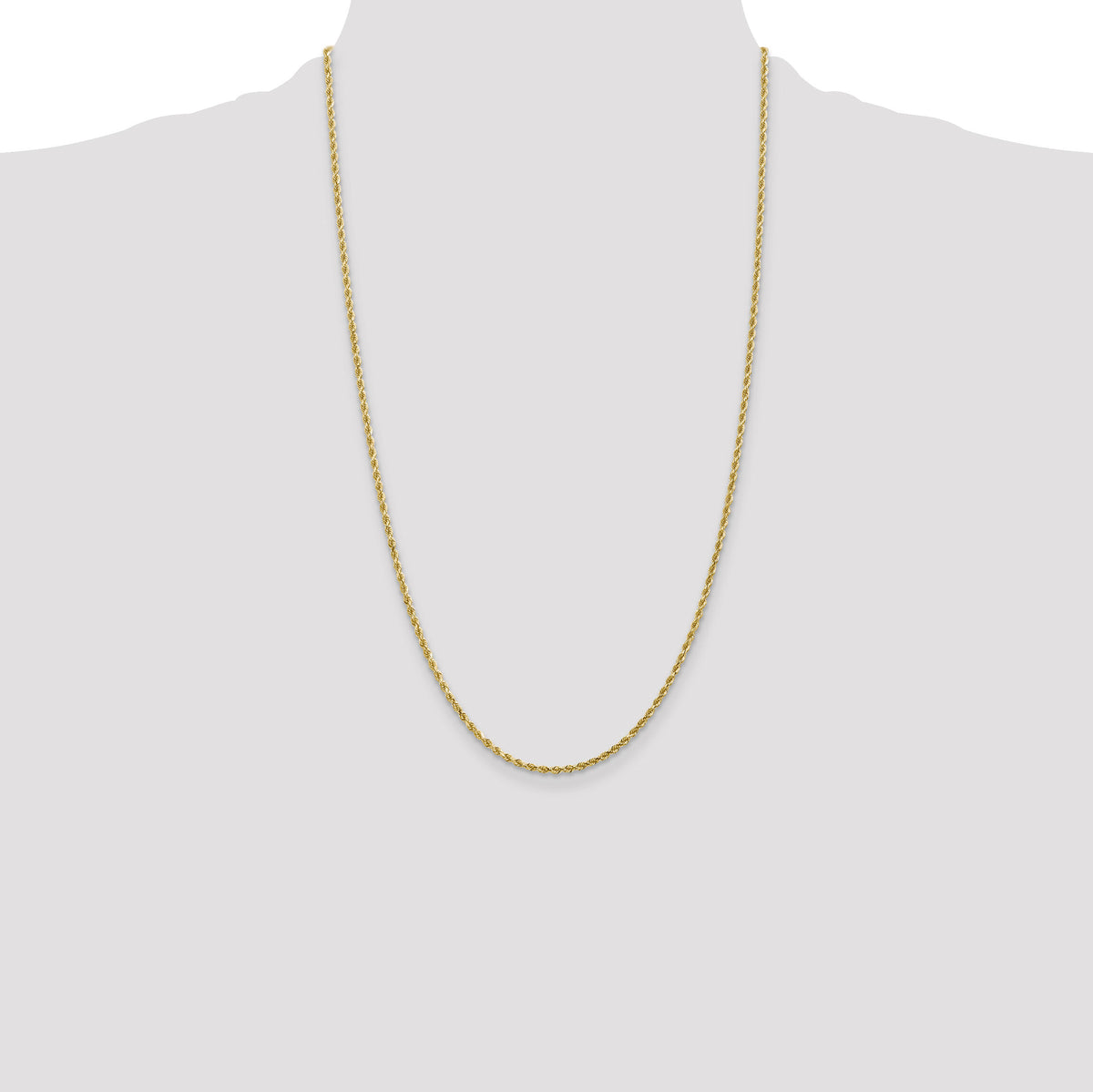 14k 2mm D/C Rope with Lobster Clasp Chain-016L-26