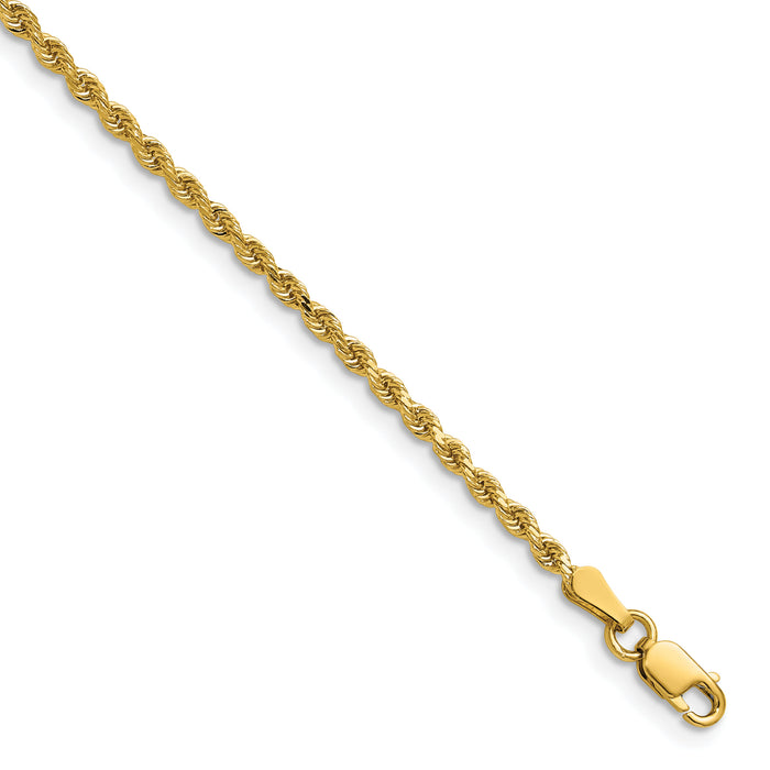 14k 2mm D/C Rope with Lobster Clasp Chain-016L-26