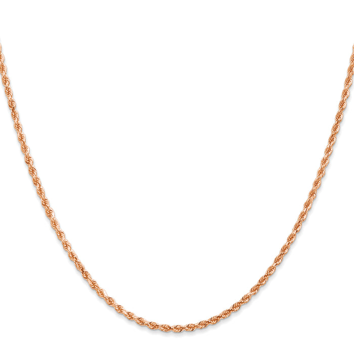 14k Rose Gold 2mm D/C Rope with Lobster Clasp Chain-016R-24