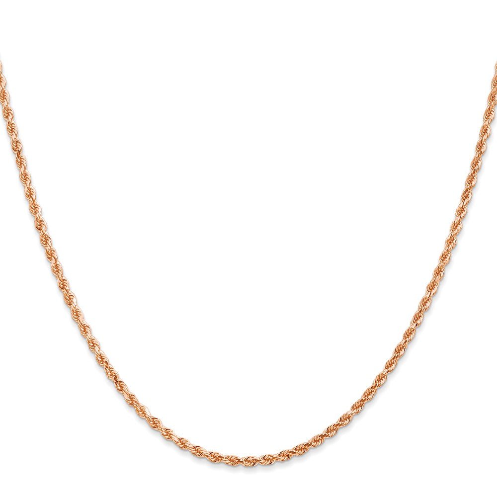 14K Rose Gold 20 inch 2mm Diamond-cut Rope with Lobster Clasp Chain-016R-20